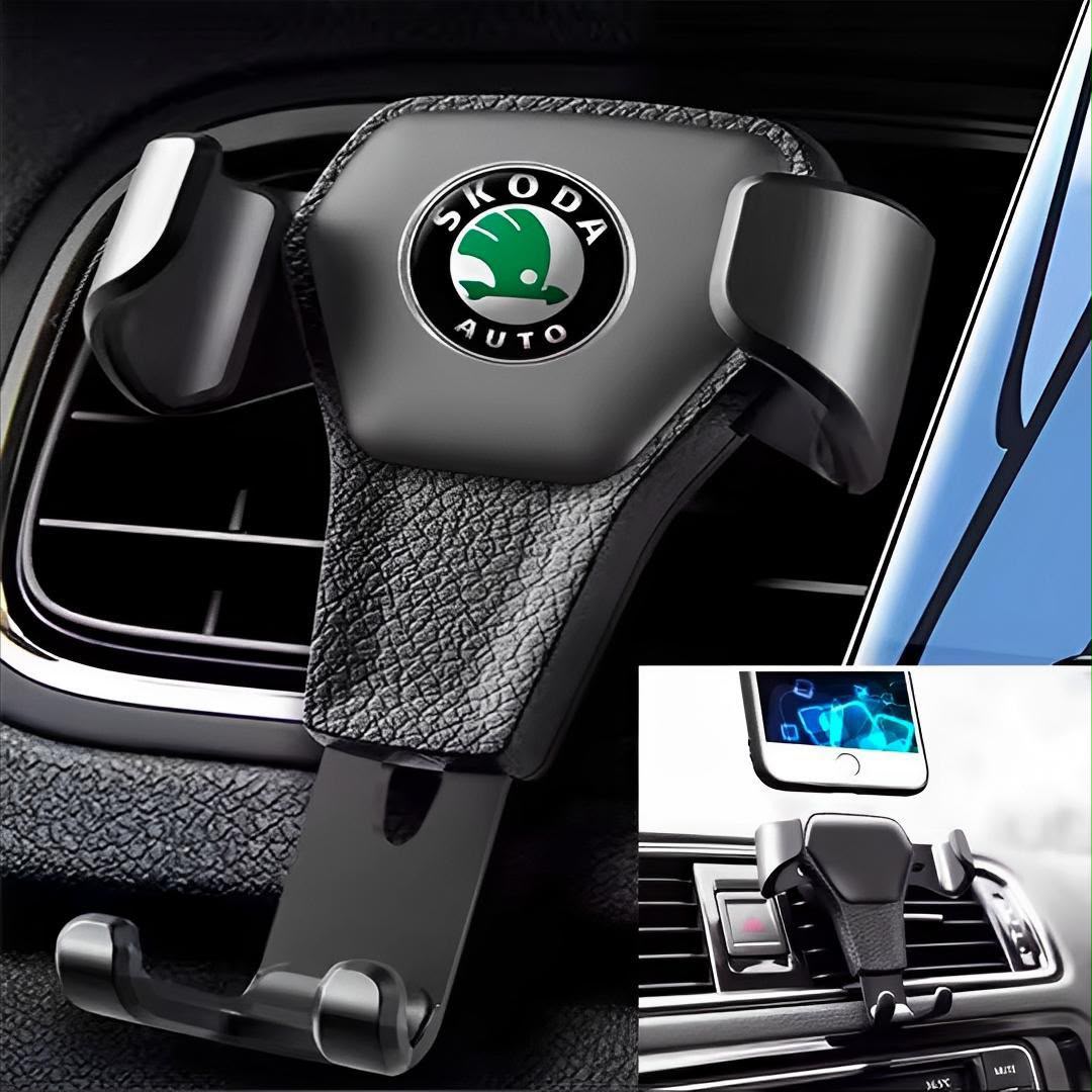 Car Phone Holder Black ABS Gravity Secure