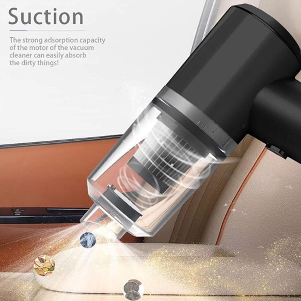 Portable Wireless Vacuum Cleaner Black ABS for Cars and Home use