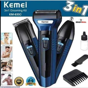 Kemei 3 in 1 Rechargeable Beard Trimmer Kit KM-6330