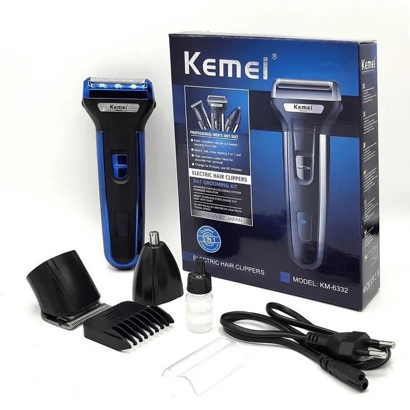Kemei 3 in 1 Rechargeable Beard Trimmer Kit KM-6330
