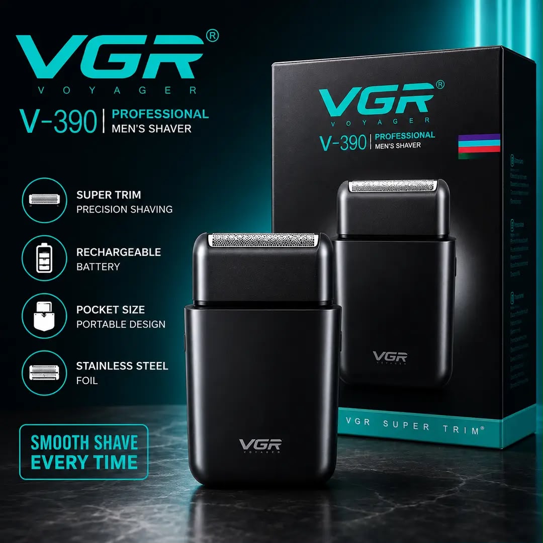 VGR V-390 Professional Men's Electric Foil Shaver | Rechargeable Portable Beard Shaver | Super Trim